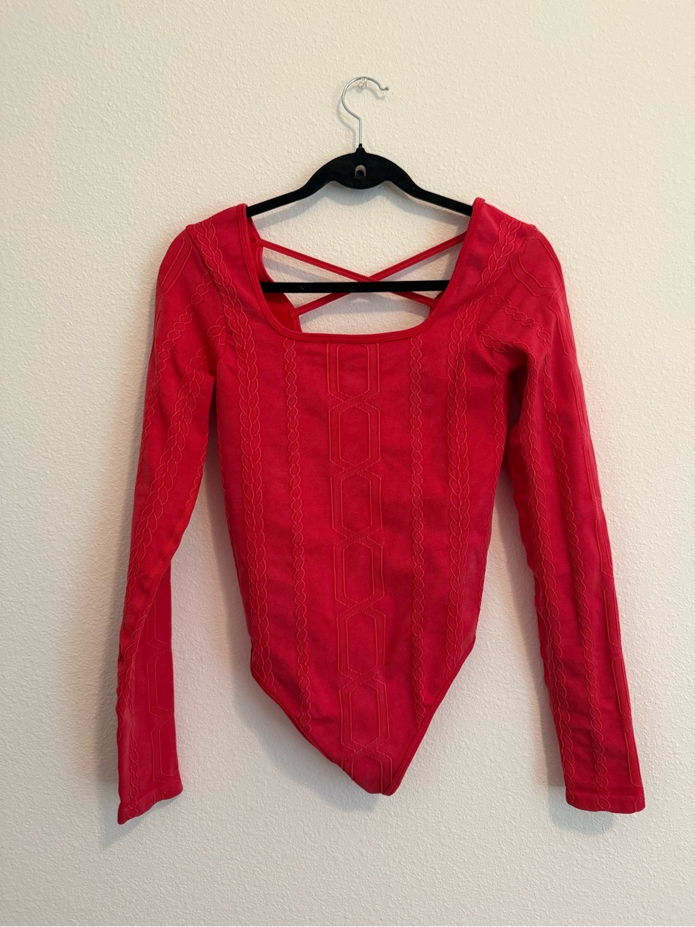 Adore Me Long-Sleeve Knit Bodysuit with Crisscross Back
